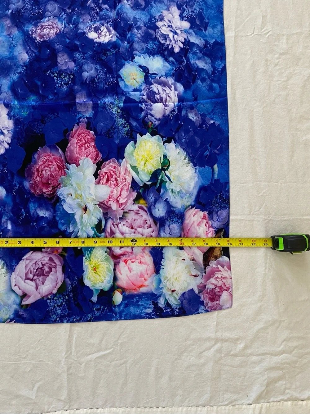 Silk Blue Floral Wrap Scarf Top